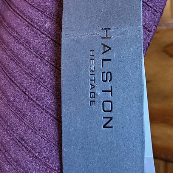 Halston Heritage Strapless Flowy Gown satin strips - Picture 4 of 10